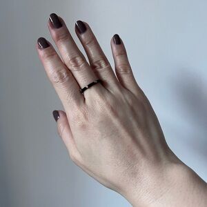 Black Enamel Diamond Band Ring